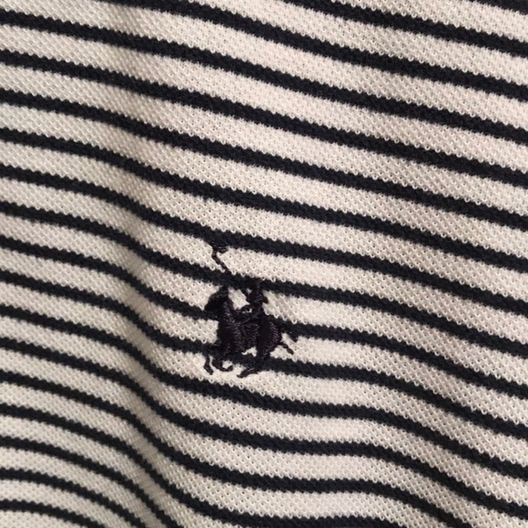 Men’s Navy Stripe Polo Shirt - Picture 4 of 8